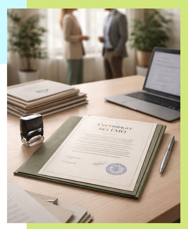 Сертификат без ГМО в Гудермесе от 7685 р. оформить срочно Алешин-Гдр