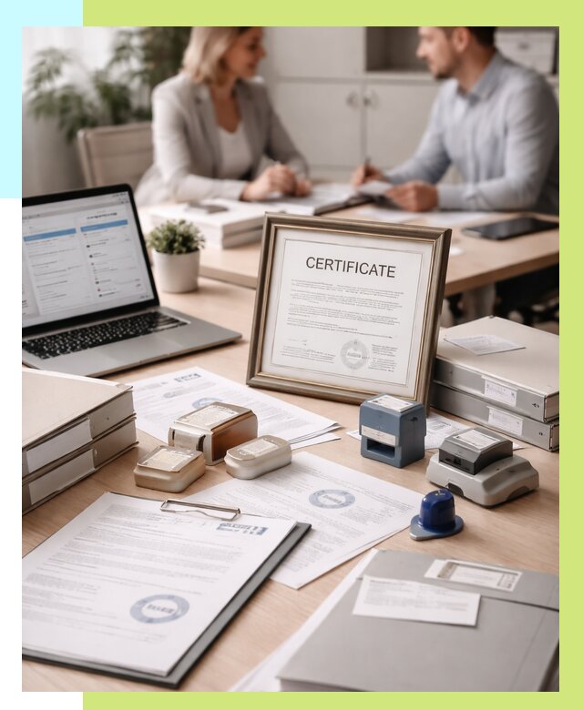 Сертификация компании в Гудермесе от 46112 р. | Алешин-Гдр — заказ